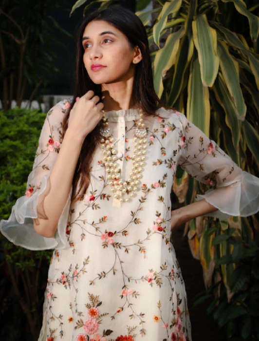 White sales short kurti